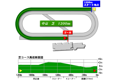 中京競馬場芝1200m