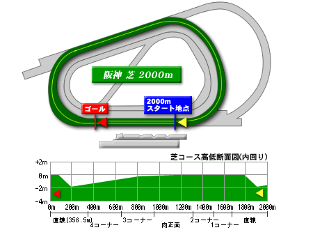阪神芝2000mコースデータ
