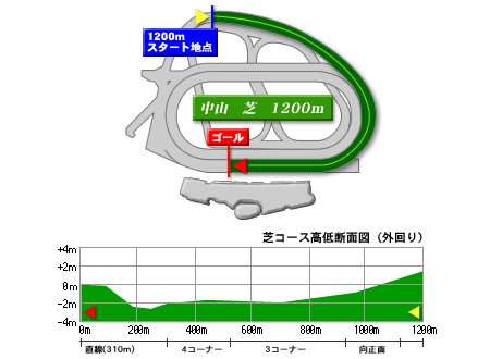 中山競馬場芝1200m